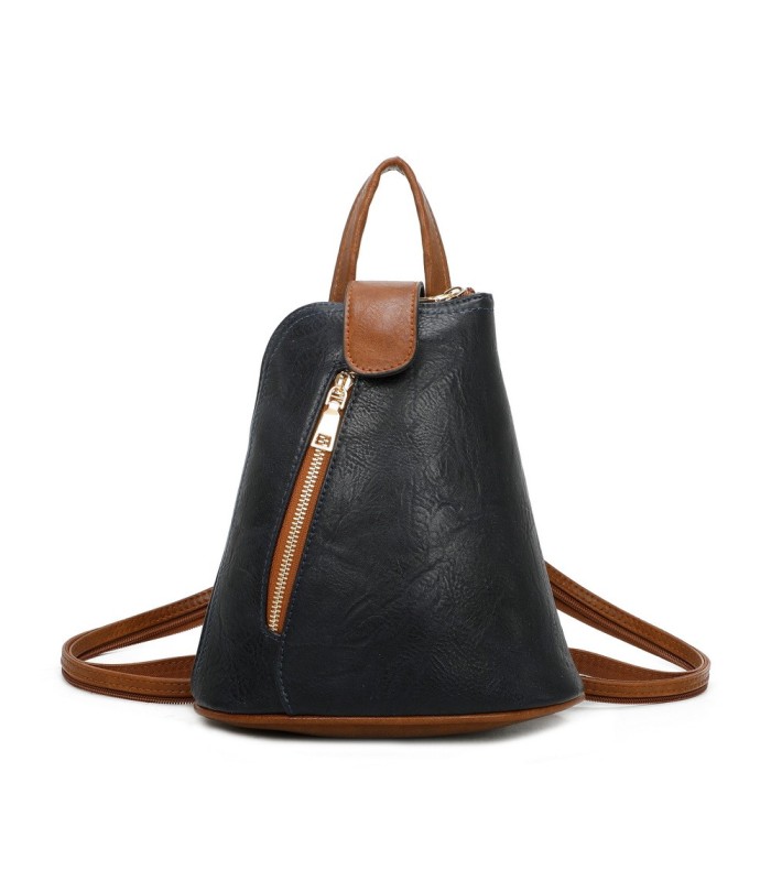 T11604 - Mochila bandolera cónica con cierre de botón imantado