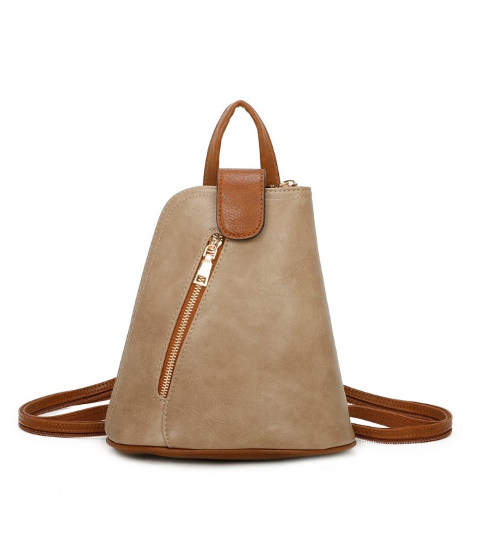 T11604 - Mochila bandolera cónica con cierre de botón imantado