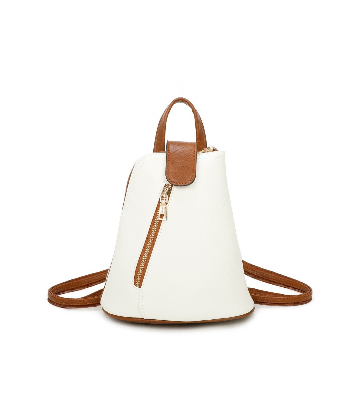 T11604 - Mochila bandolera cónica con cierre de botón imantado
