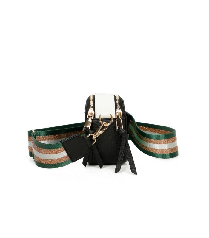 T11606 - Bolso bandolera rectangular con dos compartimentos