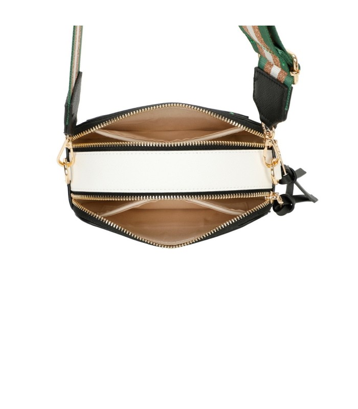 T11606 - Bolso bandolera rectangular con dos compartimentos