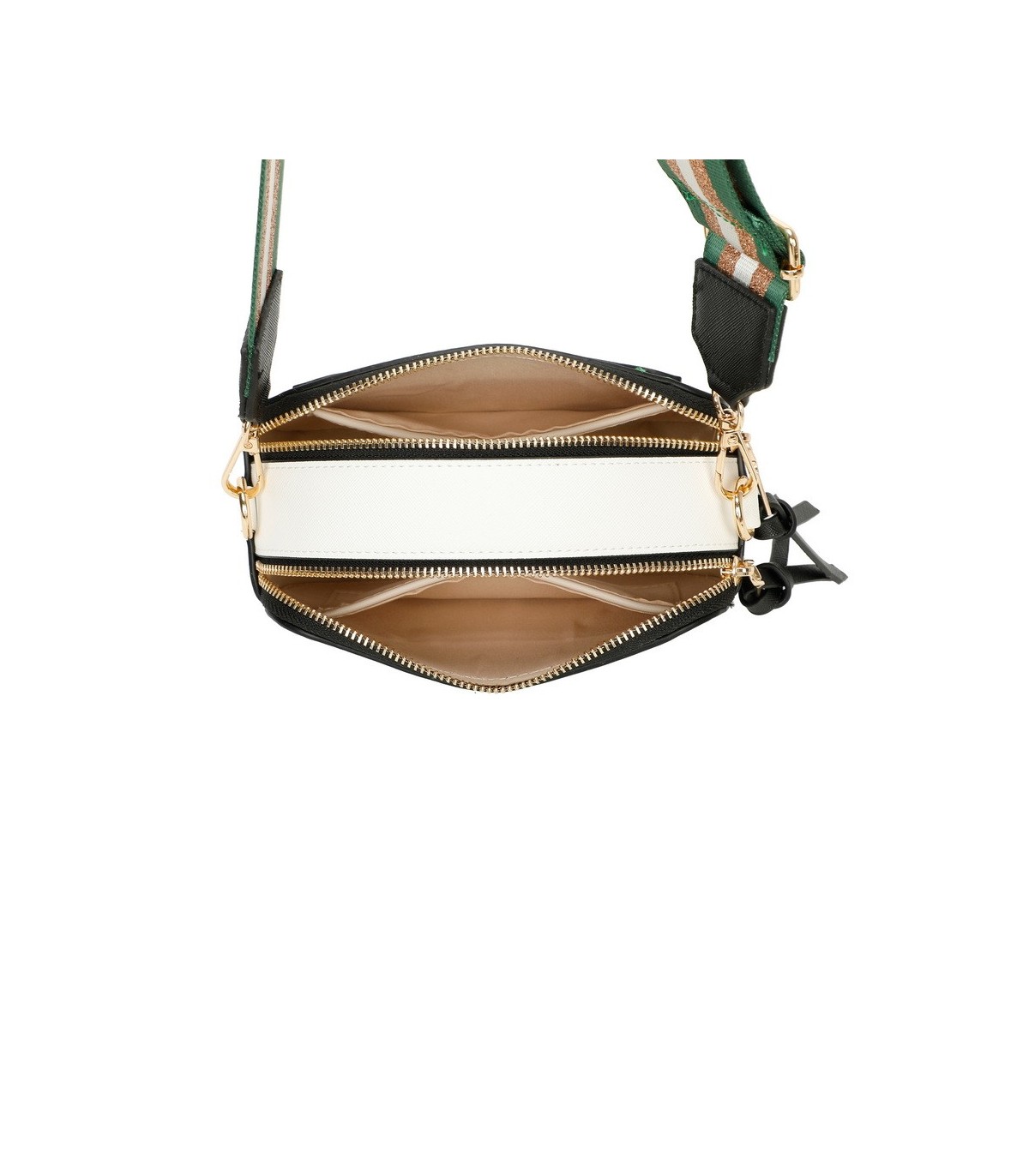 T11606 - Bolso bandolera rectangular con dos compartimentos