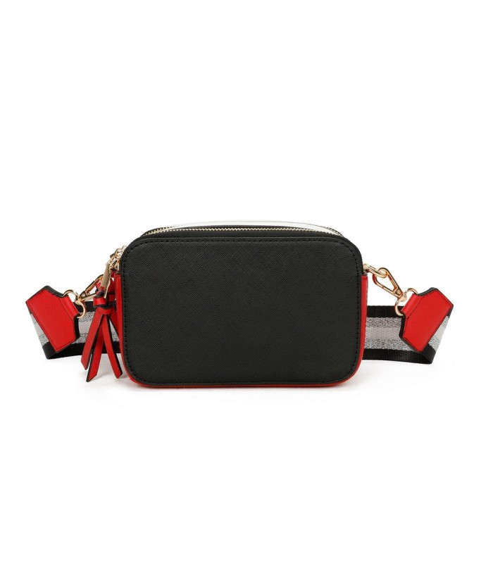 T11606 - Bolso bandolera rectangular con dos compartimentos