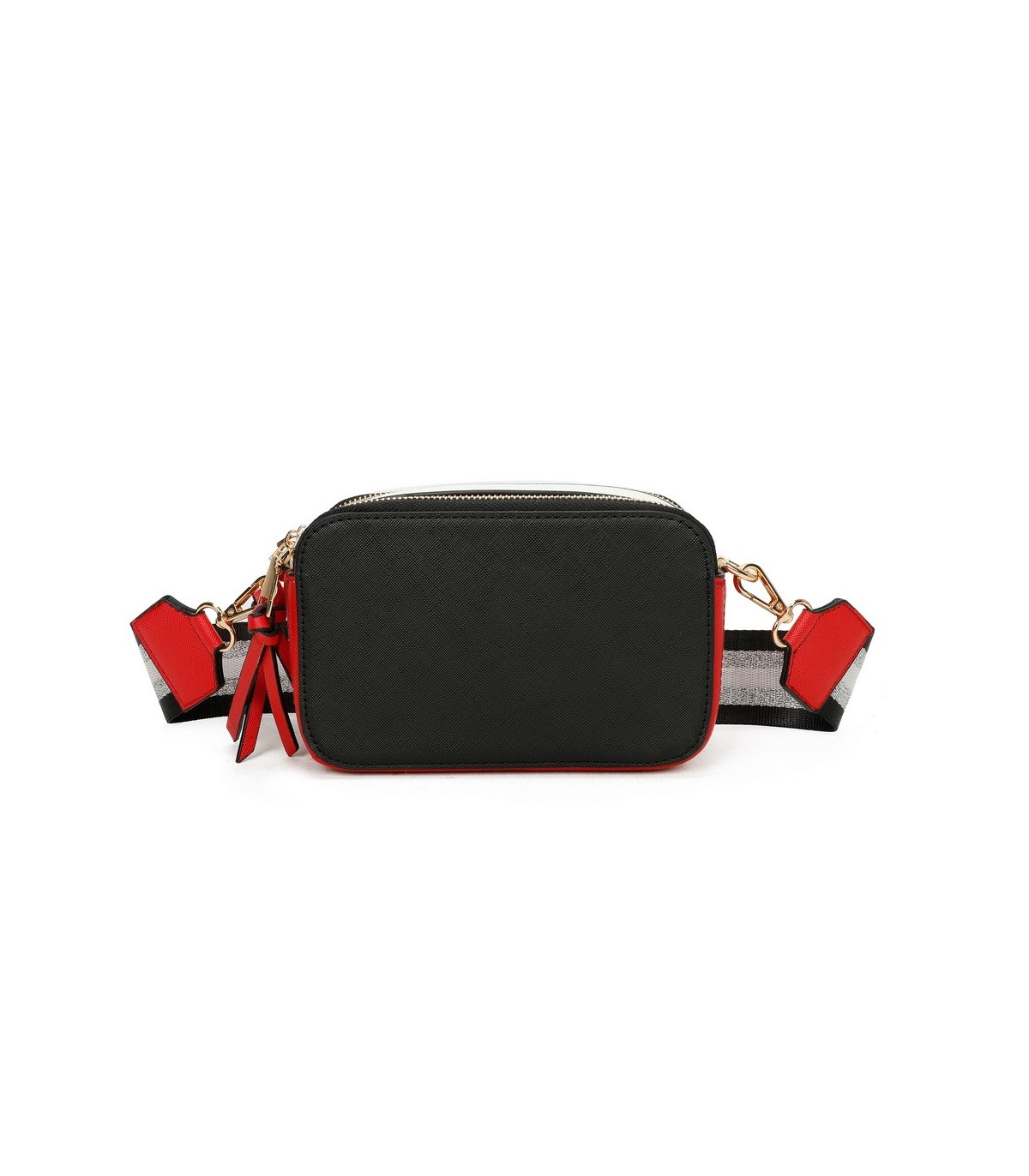 T11606 - Bolso bandolera rectangular con dos compartimentos