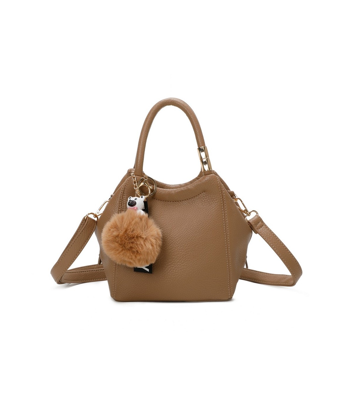 T11560 - Bolso pequeño con bandolera y pompón a juego