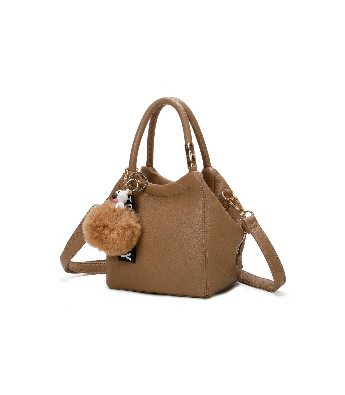 T11560 - Bolso pequeño con bandolera y pompón a juego