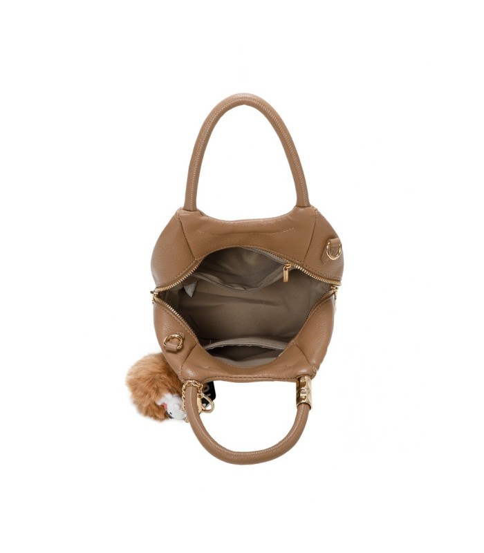 T11560 - Bolso pequeño con bandolera y pompón a juego