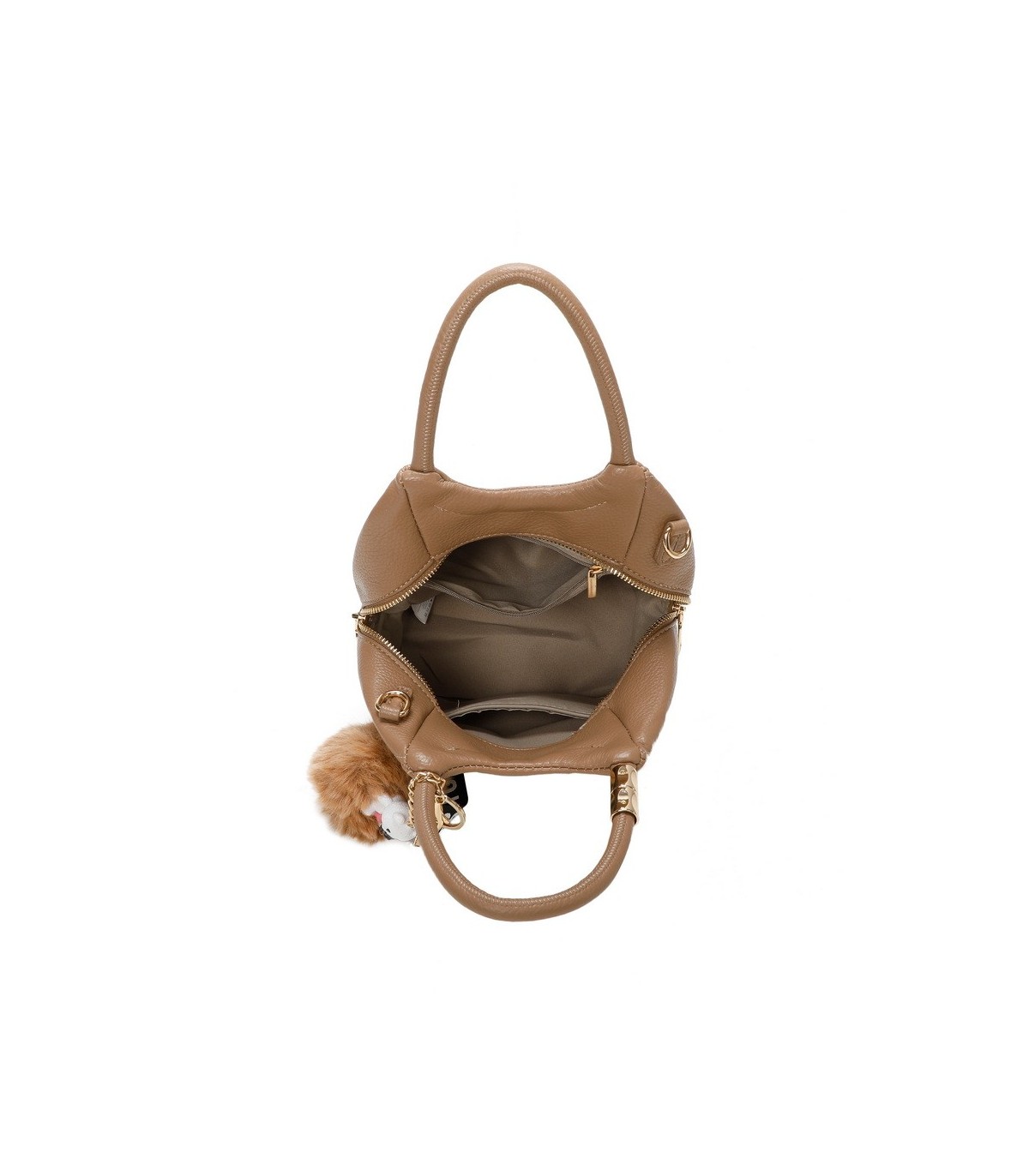 T11560 - Bolso pequeño con bandolera y pompón a juego