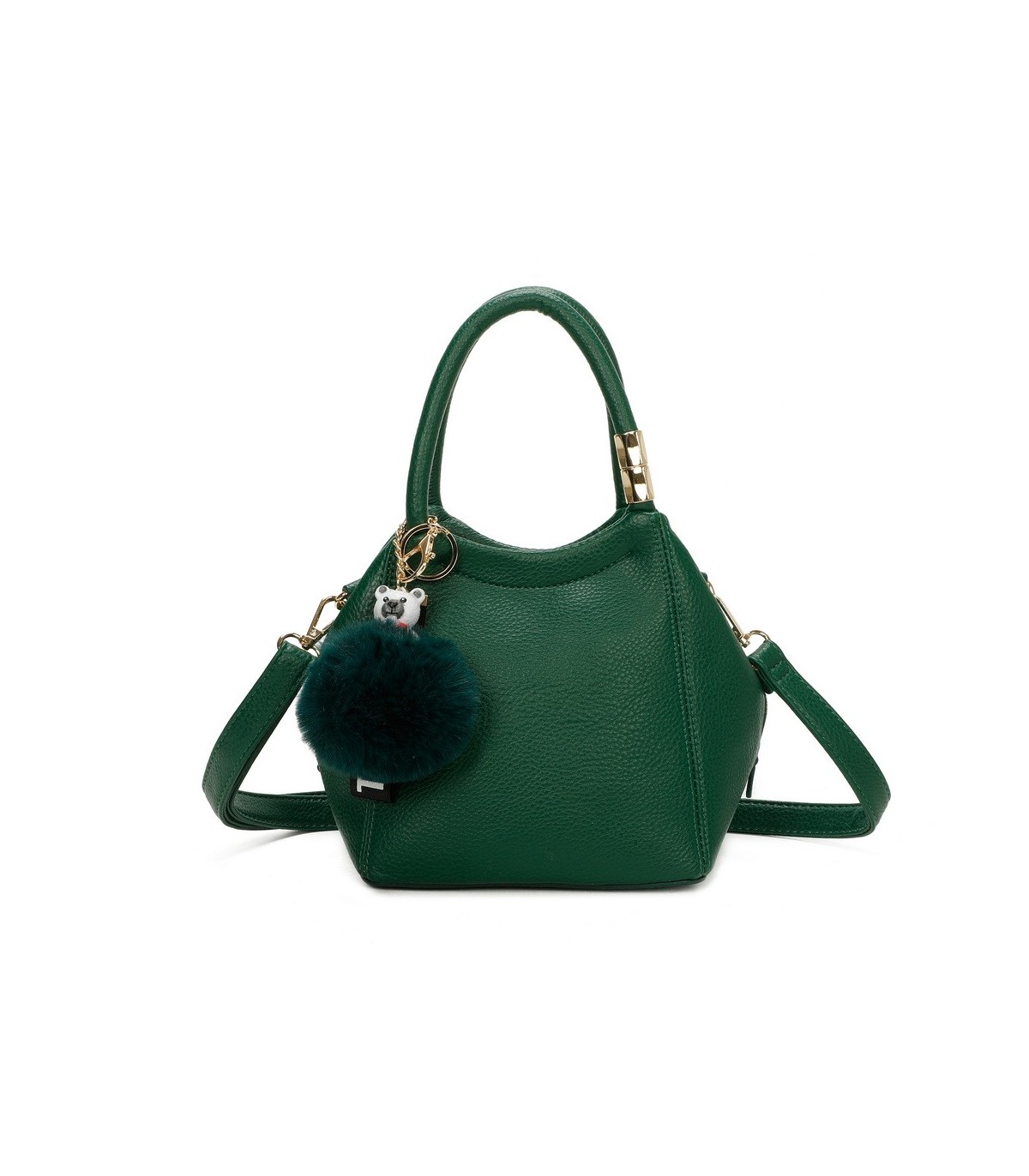 T11560 - Bolso pequeño con bandolera y pompón a juego
