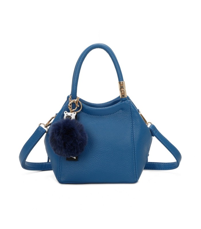 T11560 - Bolso pequeño con bandolera y pompón a juego
