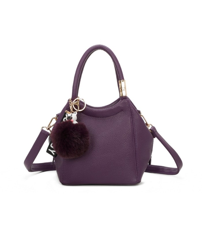T11560 - Bolso pequeño con bandolera y pompón a juego