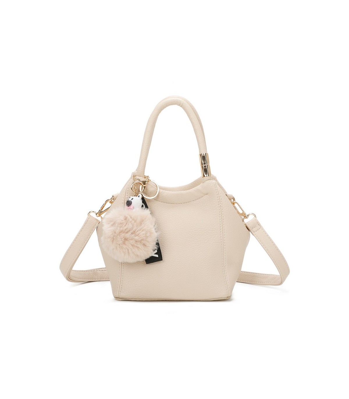T11560 - Bolso pequeño con bandolera y pompón a juego