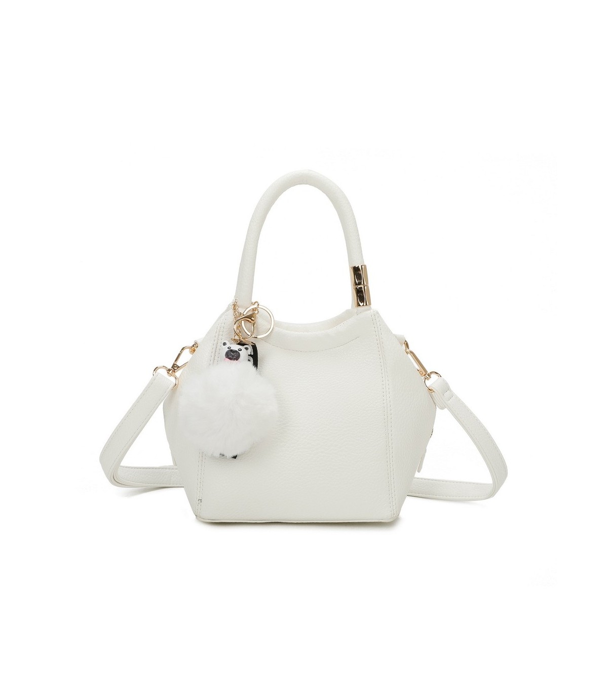 T11560 - Bolso pequeño con bandolera y pompón a juego