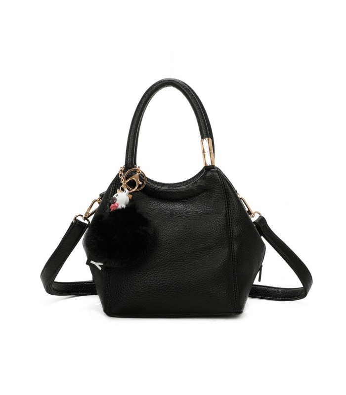 T11560 - Bolso pequeño con bandolera y pompón a juego
