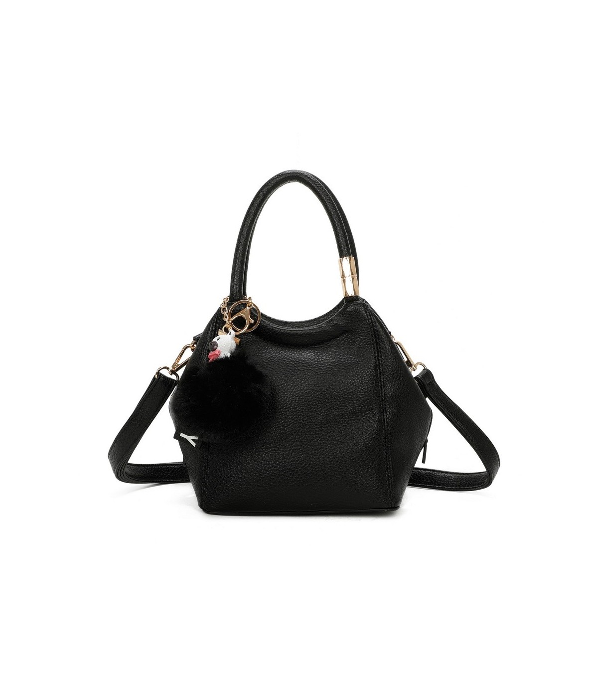 T11560 - Bolso pequeño con bandolera y pompón a juego