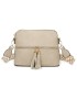 T11568 - Bolso bandolera con motivos geométricos y borlas de adorno