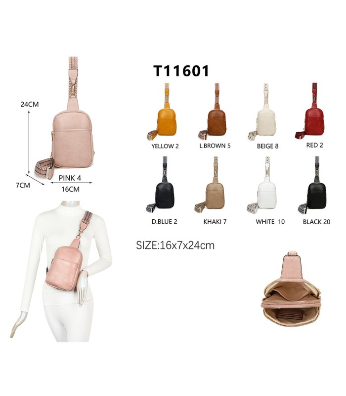 T11601 - bandolera de pecho de dos compartimentos