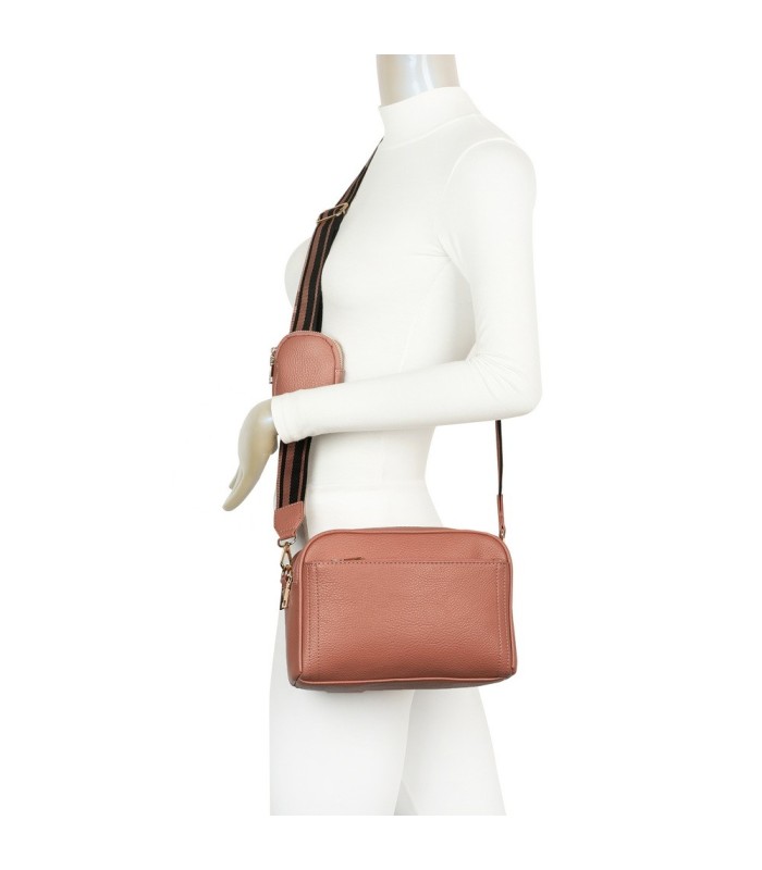 T11553 - Bolso bandolera con bolsillo de monedero del mismo color