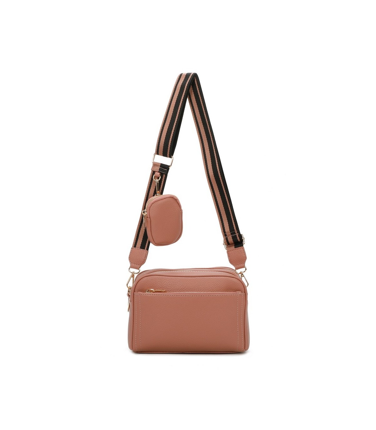 T11553 - Bolso bandolera con bolsillo de monedero del mismo color