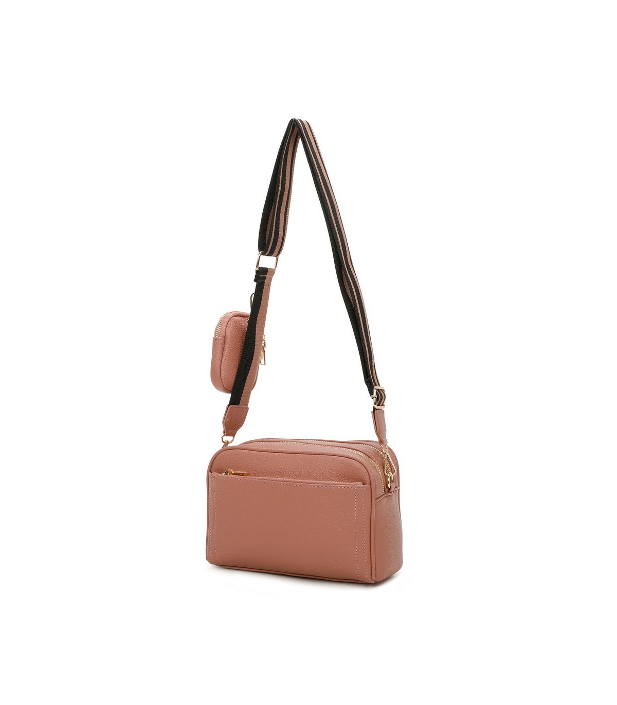 T11553 - Bolso bandolera con bolsillo de monedero del mismo color