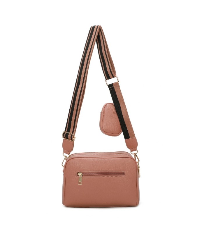 T11553 - Bolso bandolera con bolsillo de monedero del mismo color