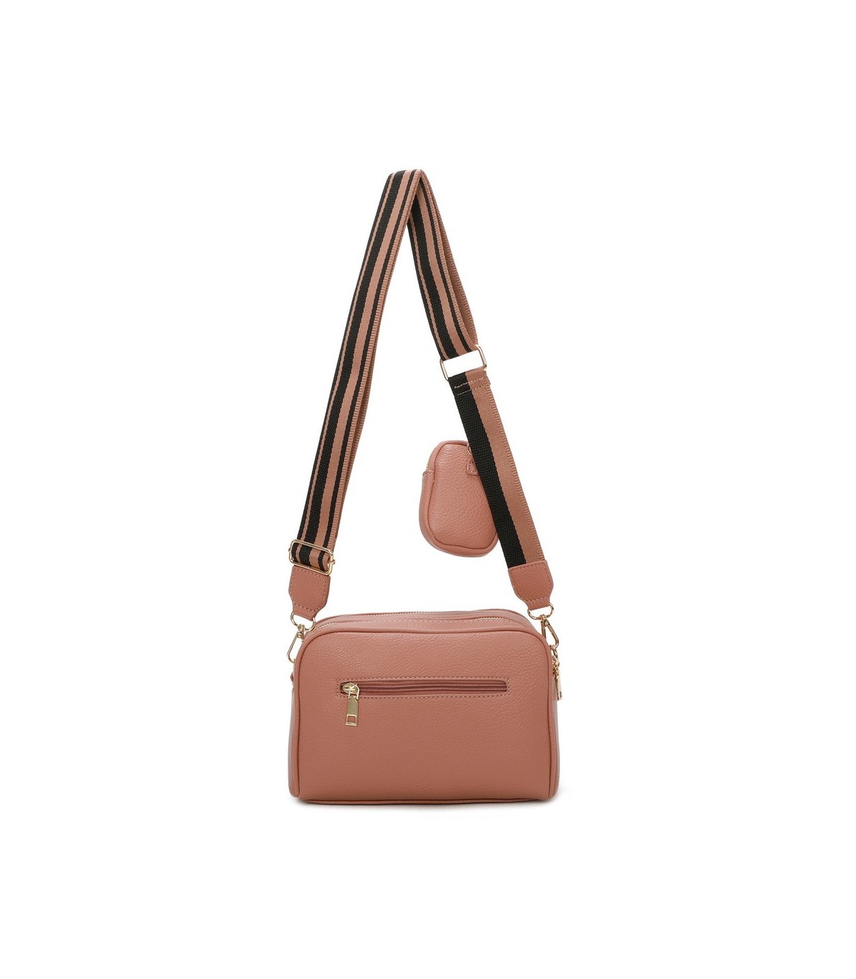 T11553 - Bolso bandolera con bolsillo de monedero del mismo color
