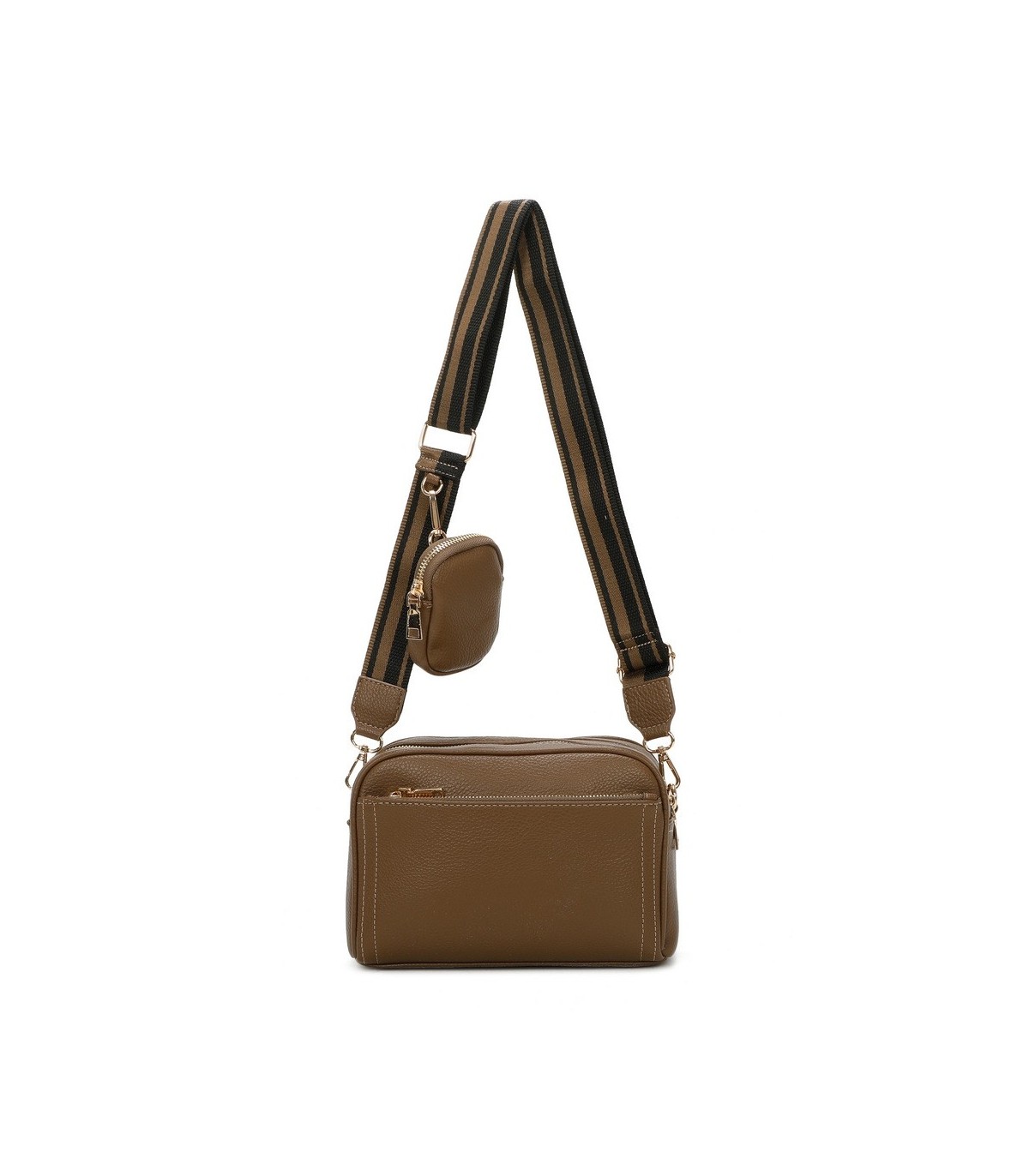 T11553 - Bolso bandolera con bolsillo de monedero del mismo color