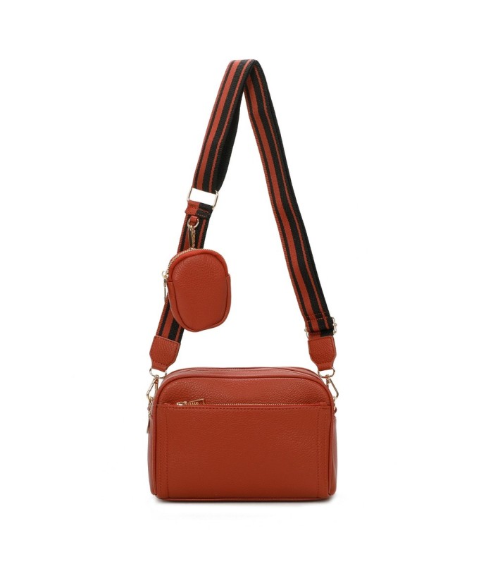 T11553 - Bolso bandolera con bolsillo de monedero del mismo color