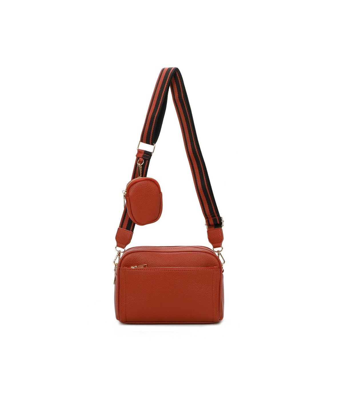 T11553 - Bolso bandolera con bolsillo de monedero del mismo color