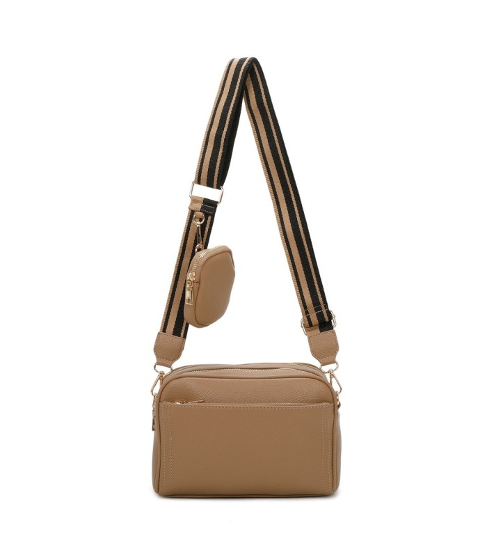 T11553 - Bolso bandolera con bolsillo de monedero del mismo color