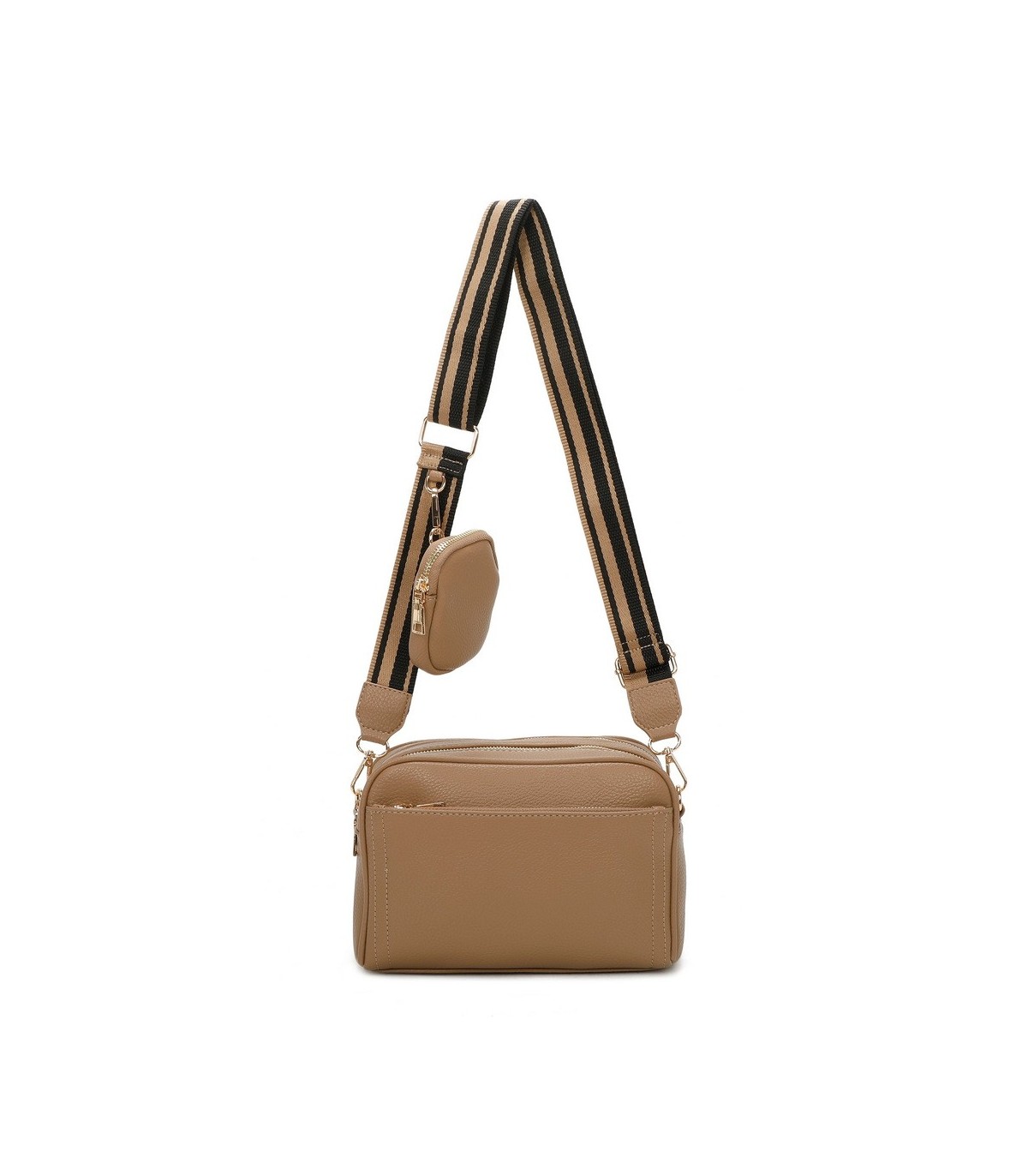 T11553 - Bolso bandolera con bolsillo de monedero del mismo color