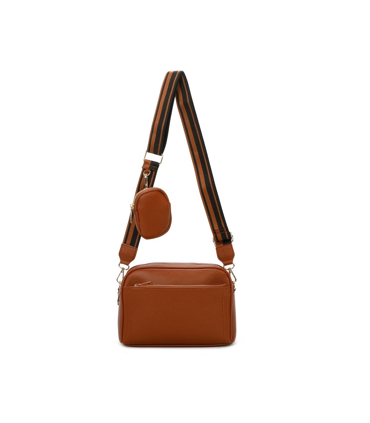 T11553 - Bolso bandolera con bolsillo de monedero del mismo color