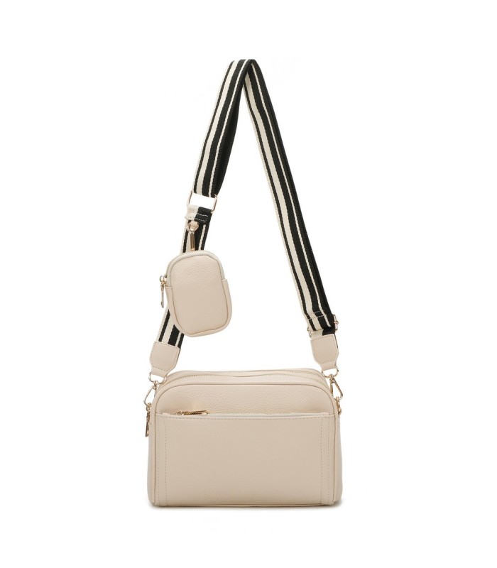 T11553 - Bolso bandolera con bolsillo de monedero del mismo color