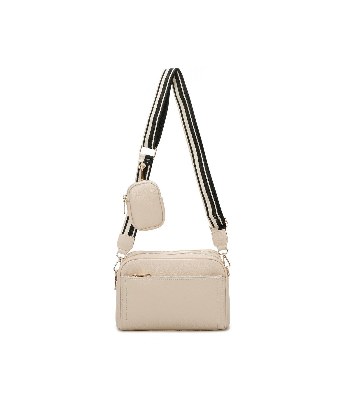 T11553 - Bolso bandolera con bolsillo de monedero del mismo color