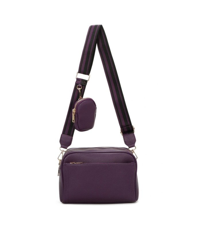 T11553 - Bolso bandolera con bolsillo de monedero del mismo color