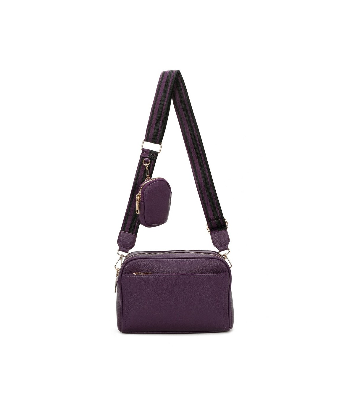 T11553 - Bolso bandolera con bolsillo de monedero del mismo color