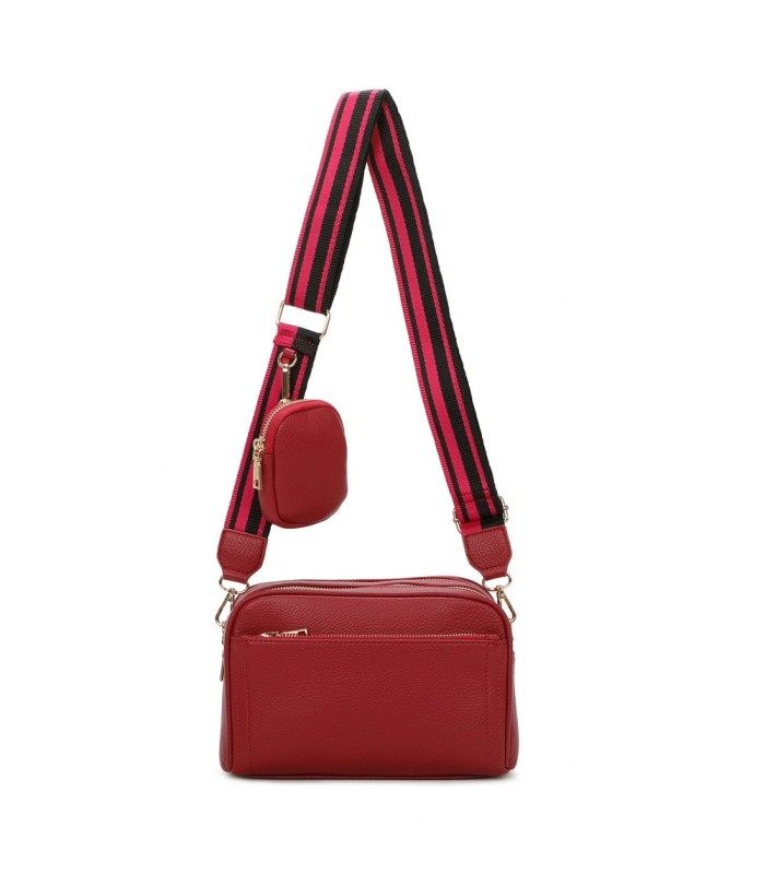 T11553 - Bolso bandolera con bolsillo de monedero del mismo color