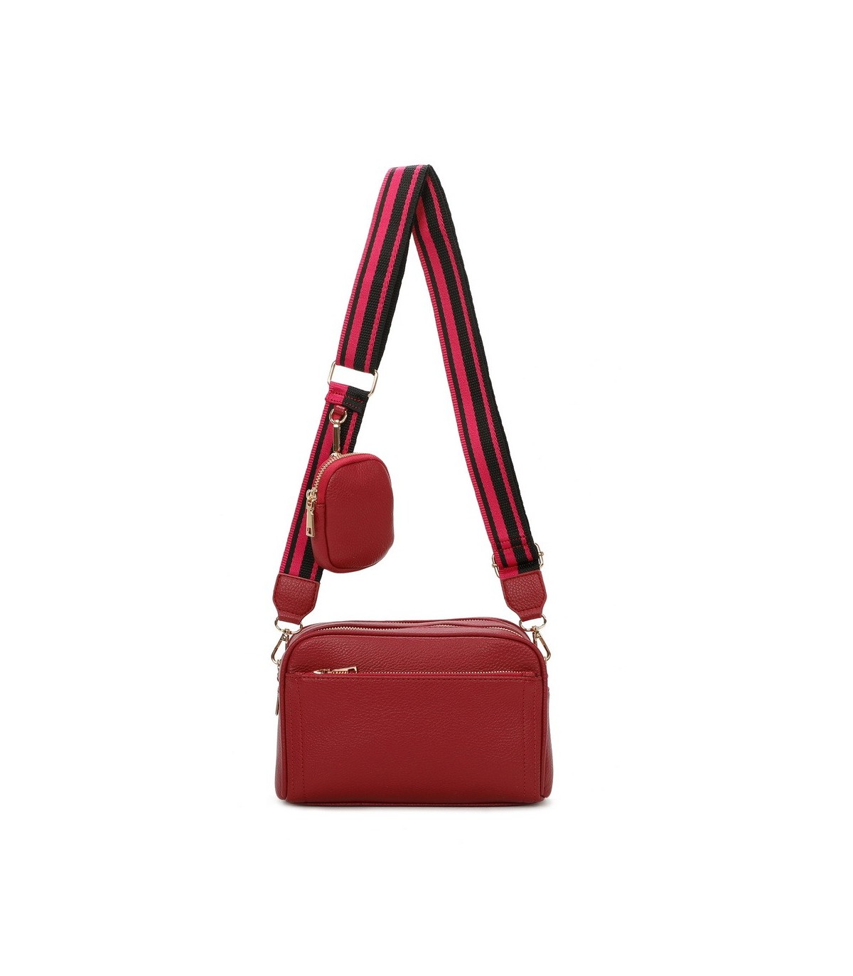 T11553 - Bolso bandolera con bolsillo de monedero del mismo color