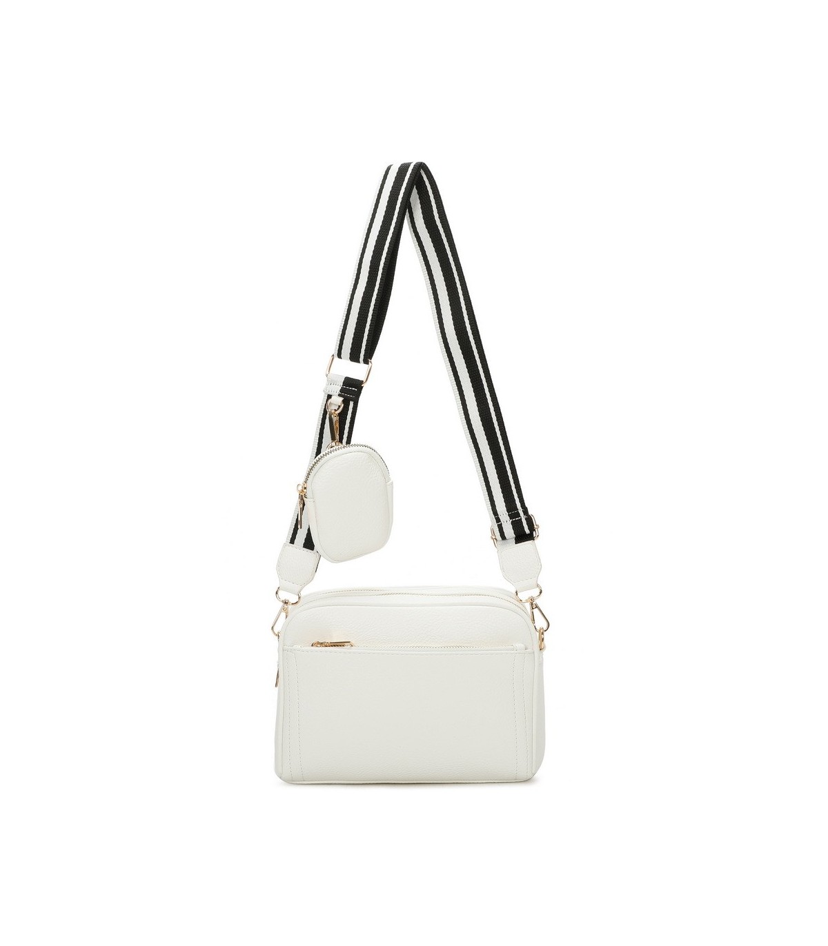 T11553 - Bolso bandolera con bolsillo de monedero del mismo color