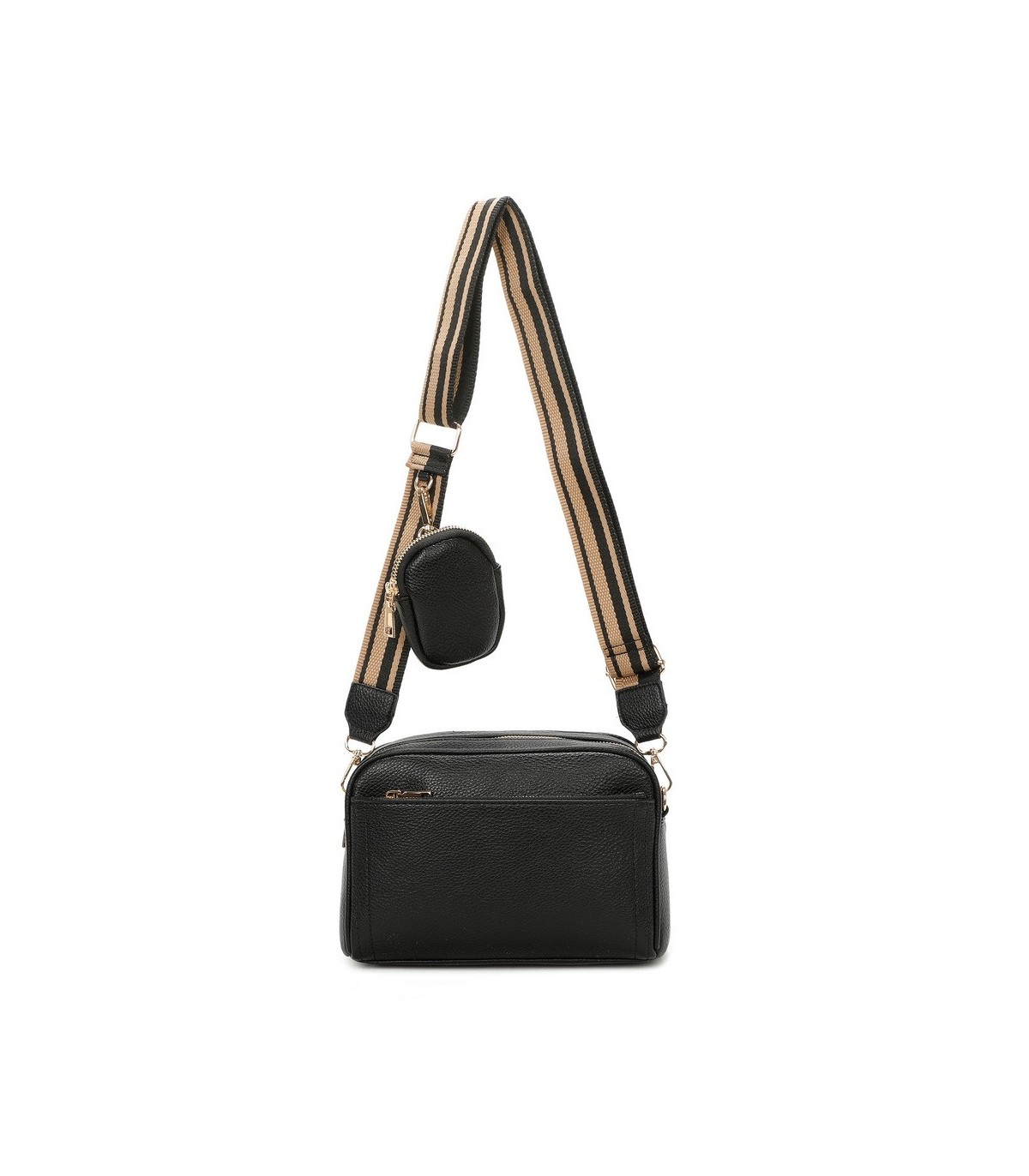 T11553 - Bolso bandolera con bolsillo de monedero del mismo color