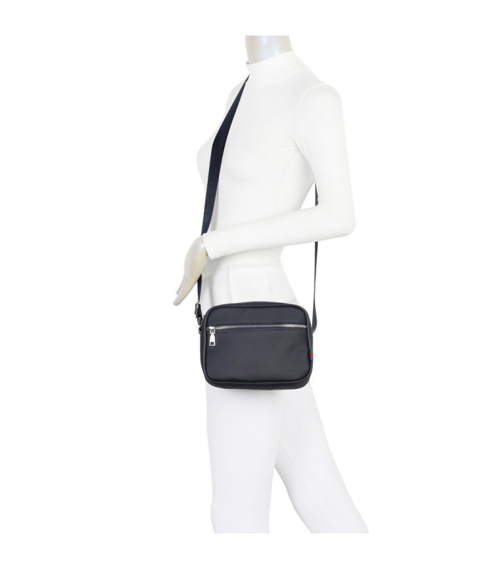 T11680 - Bolso bandolera rectangular con bolsillo de cierre de cremallera