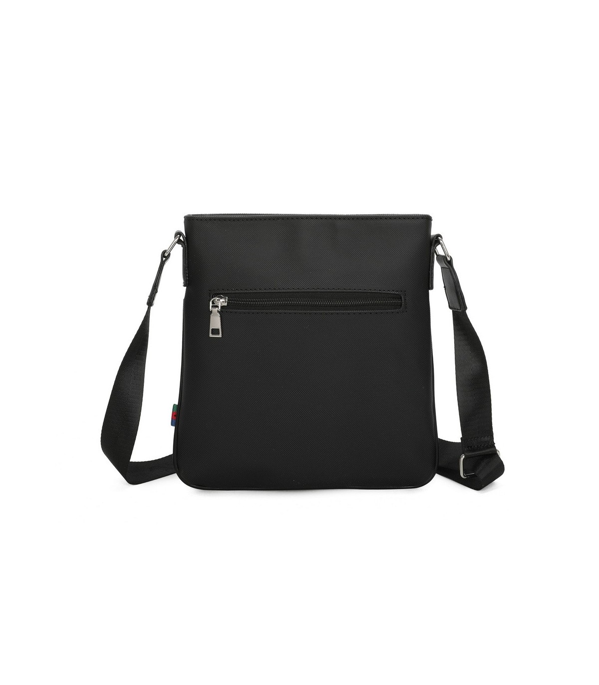 T11681 - Bolso bandolera cuadrado con bolsillo de cierre de cremallera