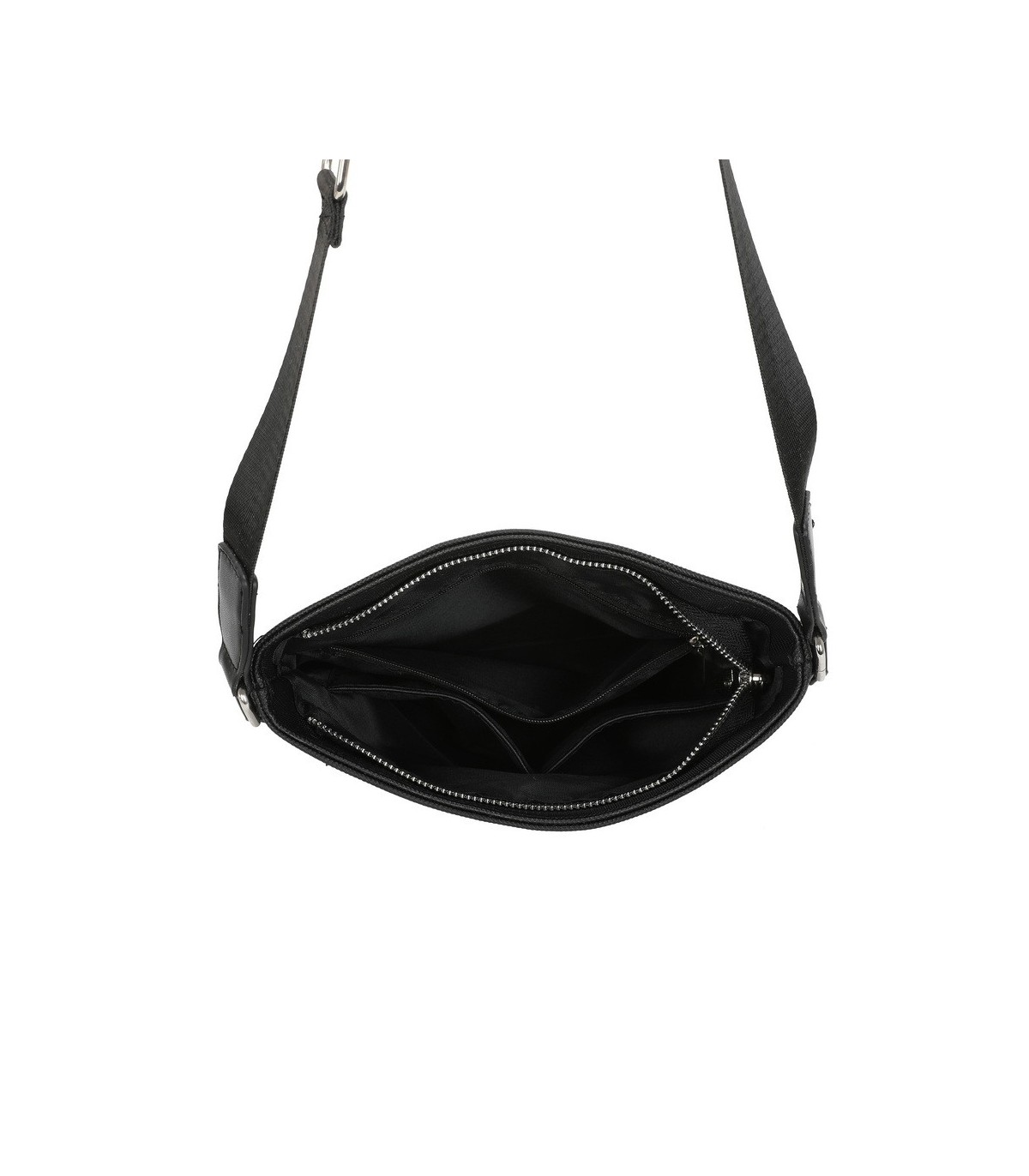 T11681 - Bolso bandolera cuadrado con bolsillo de cierre de cremallera