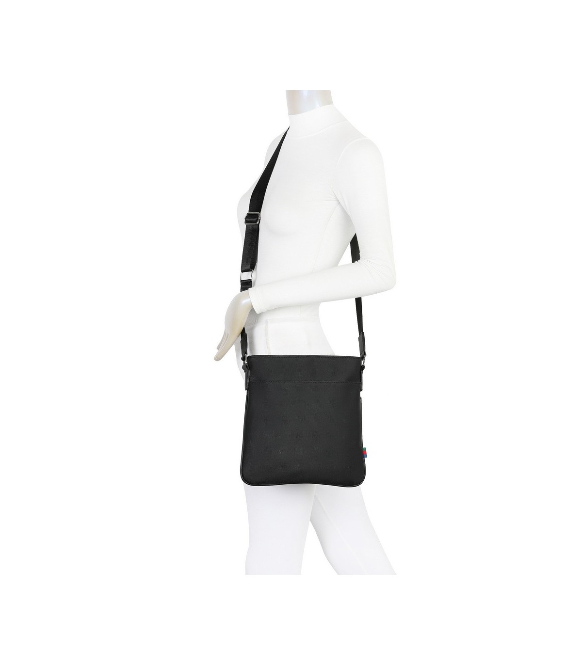 T11681 - Bolso bandolera cuadrado con bolsillo de cierre de cremallera