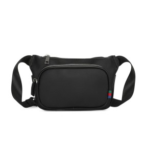 T11686 - Bolso bandolera riñonera con dos compartimentos de cremallera