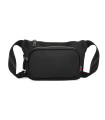 T11686 - Bolso bandolera riñonera con dos compartimentos de cremallera
