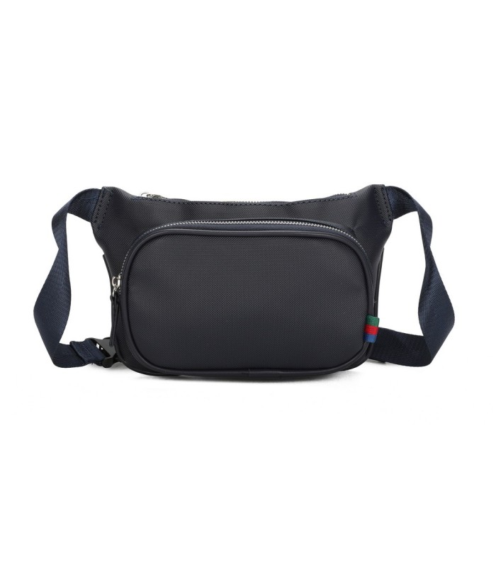 T11686 - Bolso bandolera riñonera con dos compartimentos de cremallera