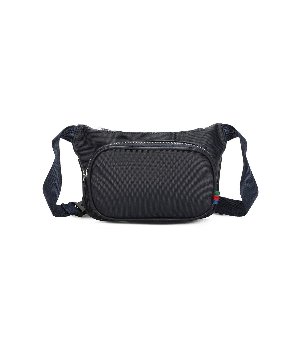 T11686 - Bolso bandolera riñonera con dos compartimentos de cremallera