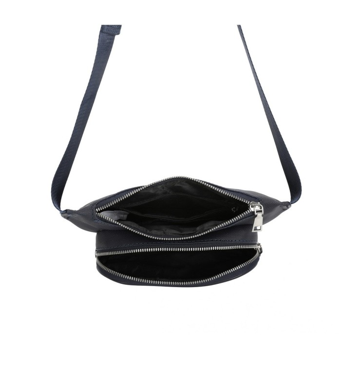 T11686 - Bolso bandolera riñonera con dos compartimentos de cremallera
