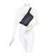 T11686 - Bolso bandolera riñonera con dos compartimentos de cremallera